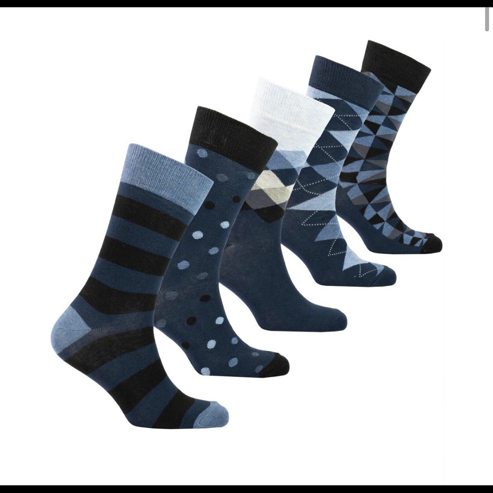 Men’s Azure Mix Crew Sock Set (New)